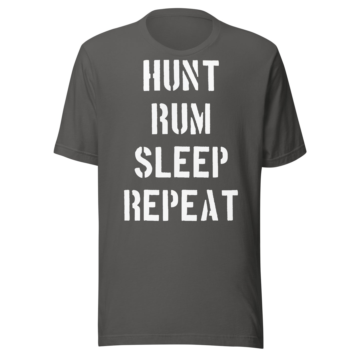 Hunt Rum Sleep Repeat Unisex t-shirt